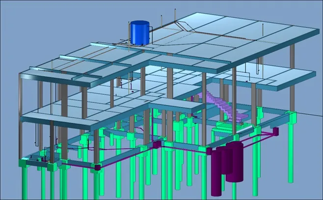 Modelo BIM de instalações hidráulicas compatibilizado com a estrutura