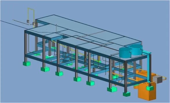 Prumadas hidráulicas e esgoto em modelo 3D