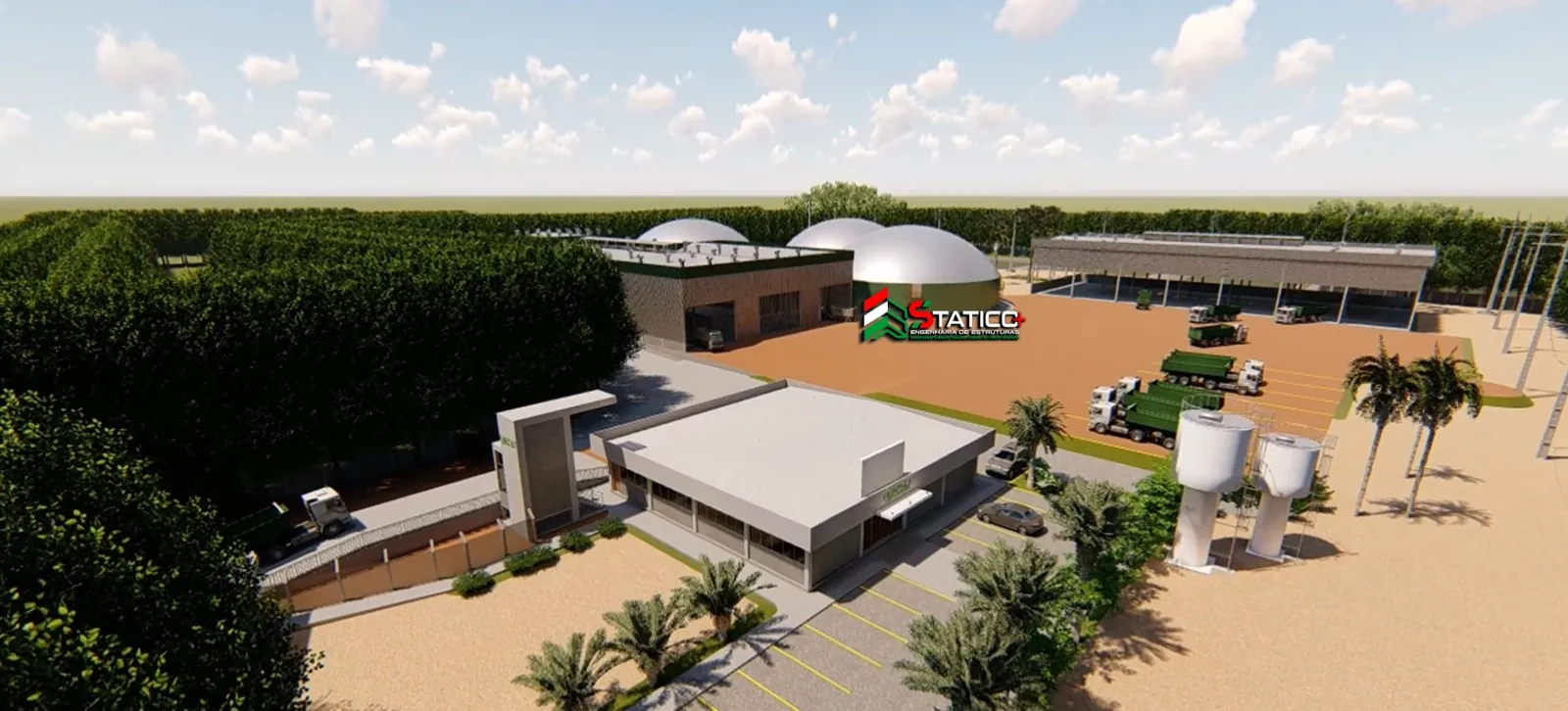 Implantação 3D da usina de tratamento de resíduos RSU Ecoparque