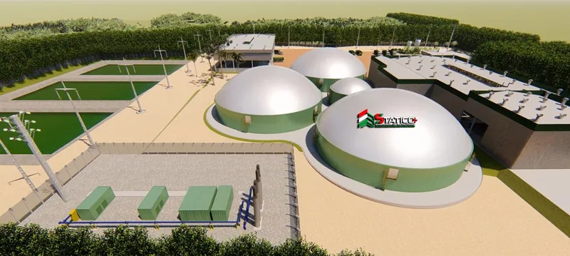 Biodigestores e unidade de geração de energia da usina RSU Ecoparque